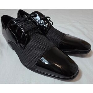 NWOT Stacey Adams Black Pharaoh Cap Toe Lace-Up Formal Shoes Size 10